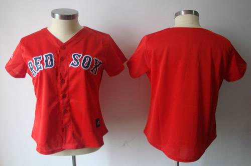 Red Sox Blank Red Women's Fashion Stitched MLB Jersey